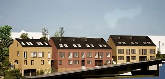 Bygg C vil bestå av to enheter over tre plan.