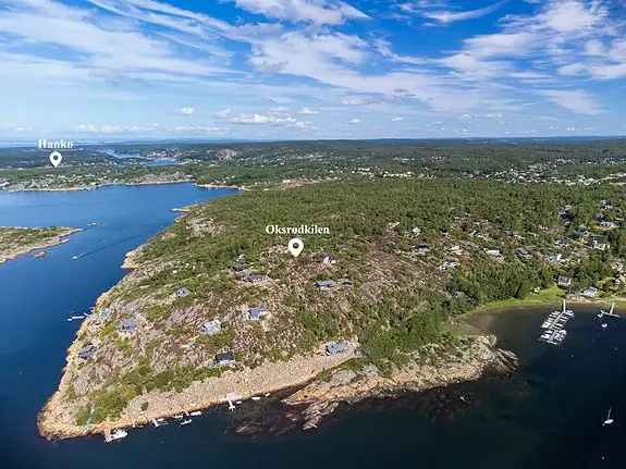 Oksrødkilen har både strender og båtplass