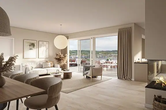 Leiligheter med utsikt og leiligheter med egne hybler.