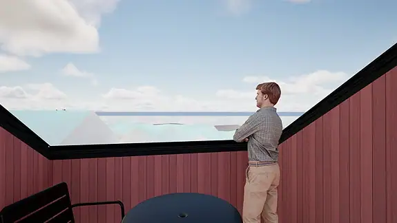 Boligene får nydelig utsikt over Mossesundet og vestvendt takterrasse.