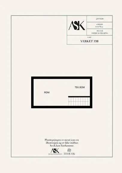Planskisse 2. etasje - Her du finner du lagringsrom og teknisk rom