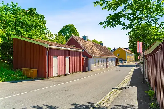 Arbeiderboligene ligger i en rolig og koselig gate