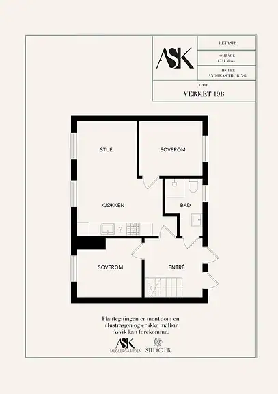 Planskisse - en innholdsrik bolig på 59 kvm