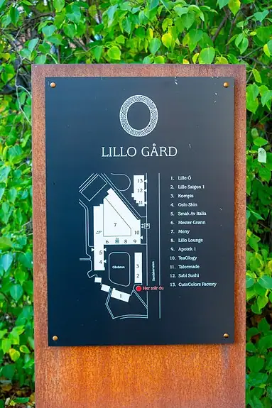 Lillo Gård (0,2 km fra boligen) - lokalt handelssenter med dagligvare, apotek, sushi og flere serveringssteder