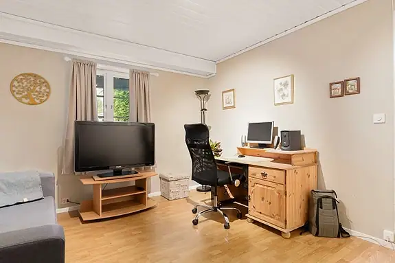 Dette soverommet er innredet som kontor/gjesterom