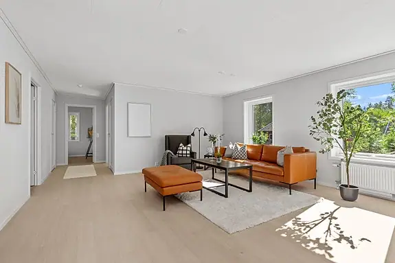 Luftig stue på hele 63 m² - snakk om god boltreplass