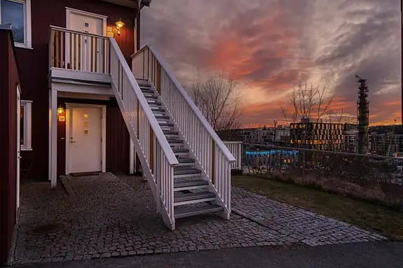 Leiligheten ligger fint til i byggets 1. etasje